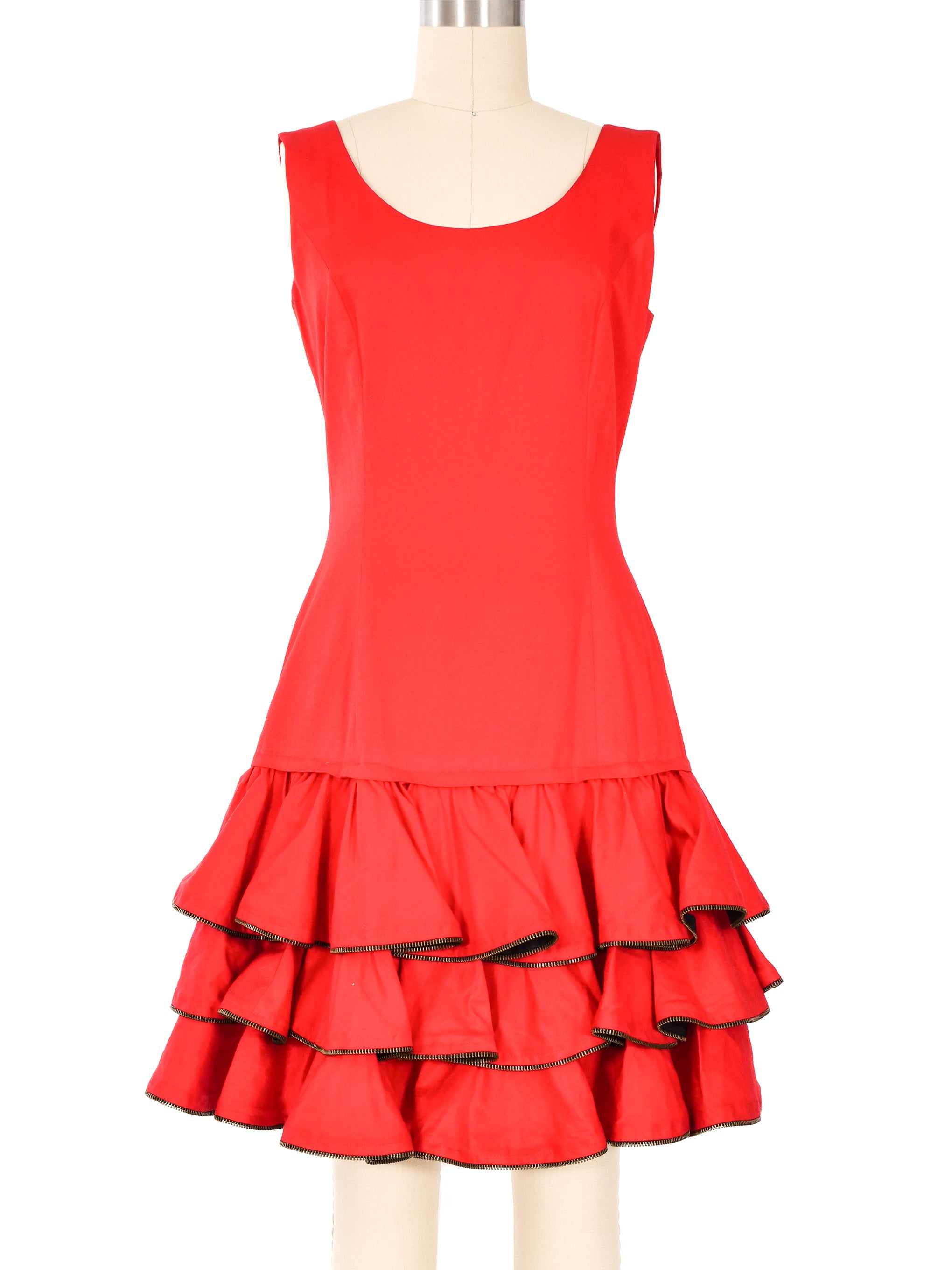 Moschino Red Ruffled Dress