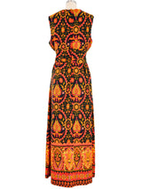 1970s Charlotta Day Glow Printed Maxi Dress Dress arcadeshops.com