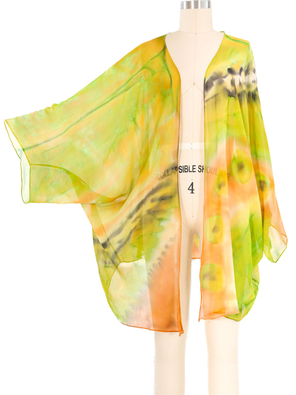 Tie Dye Chiffon Kimono Jacket arcadeshops.com