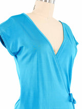 Giorgio Sant'Angelo Teal Spandex Wrap Top Top arcadeshops.com