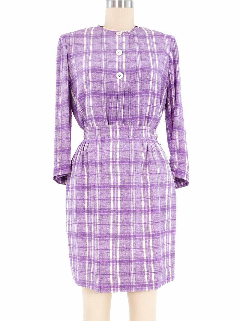 Valentino Lavender Plaid Skirt Ensemble Suit arcadeshops.com