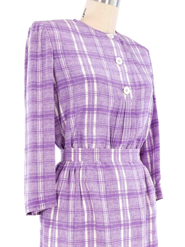 Valentino Lavender Plaid Skirt Ensemble Suit arcadeshops.com