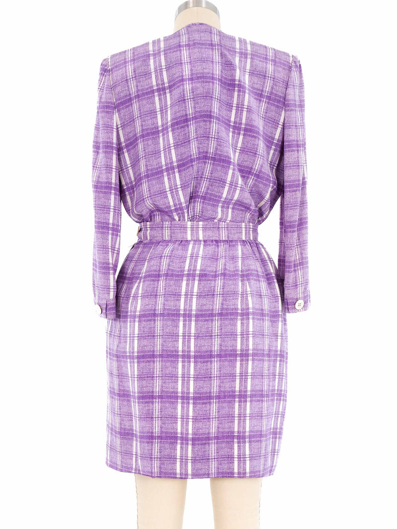 Valentino Lavender Plaid Skirt Ensemble Suit arcadeshops.com