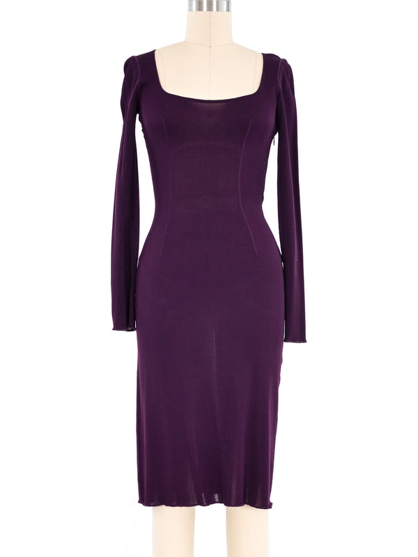 Alaia Eggplant Fitted Dress Dress arcadeshops.com