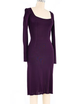 Alaia Eggplant Fitted Dress Dress arcadeshops.com