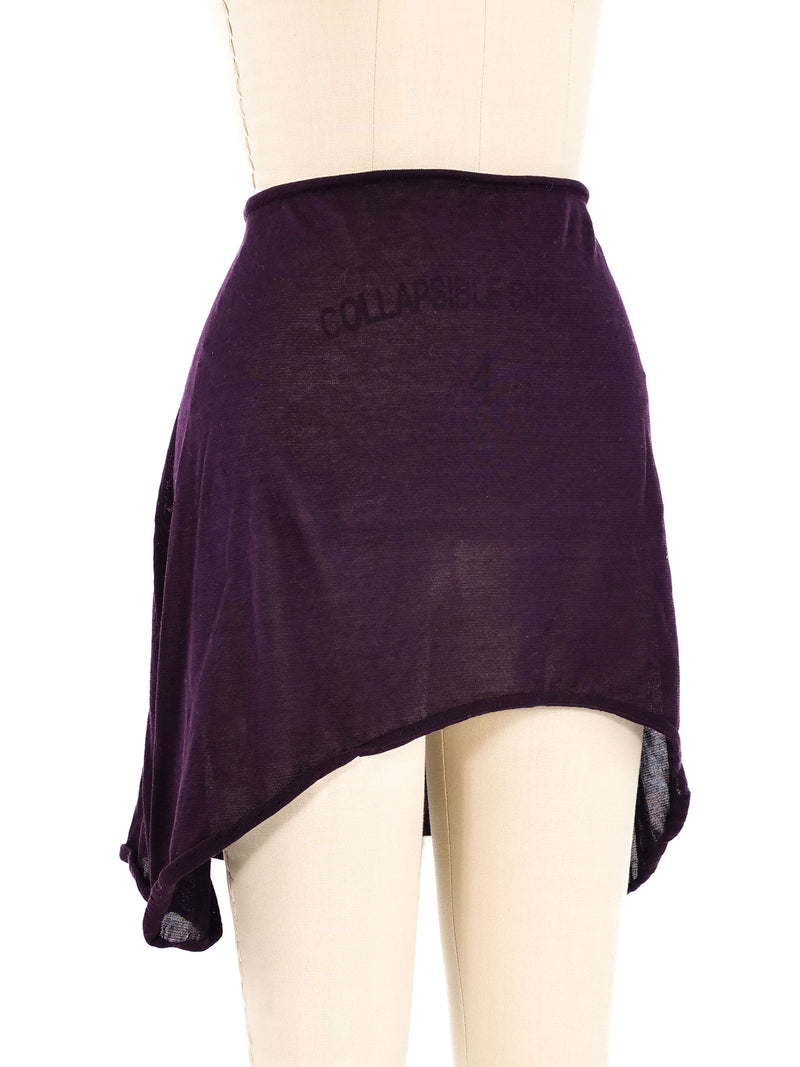 Helmut Lang Eggplant Mesh Mullet Skirt Bottom arcadeshops.com