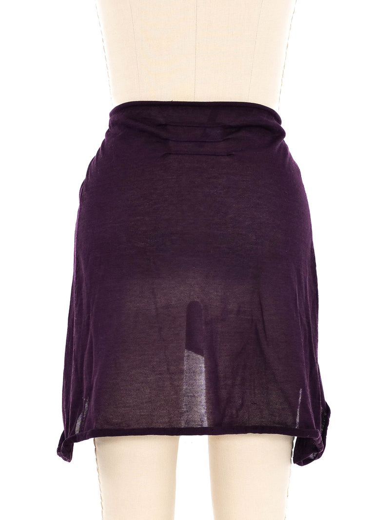 Helmut Lang Eggplant Mesh Mullet Skirt Bottom arcadeshops.com