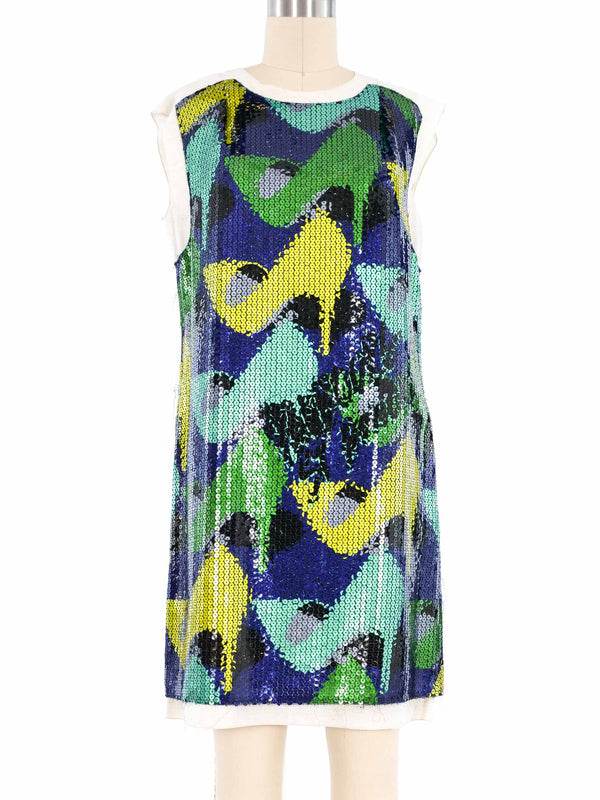 Lanvin Sequin Shoe Print Shift Dress Dress arcadeshops.com
