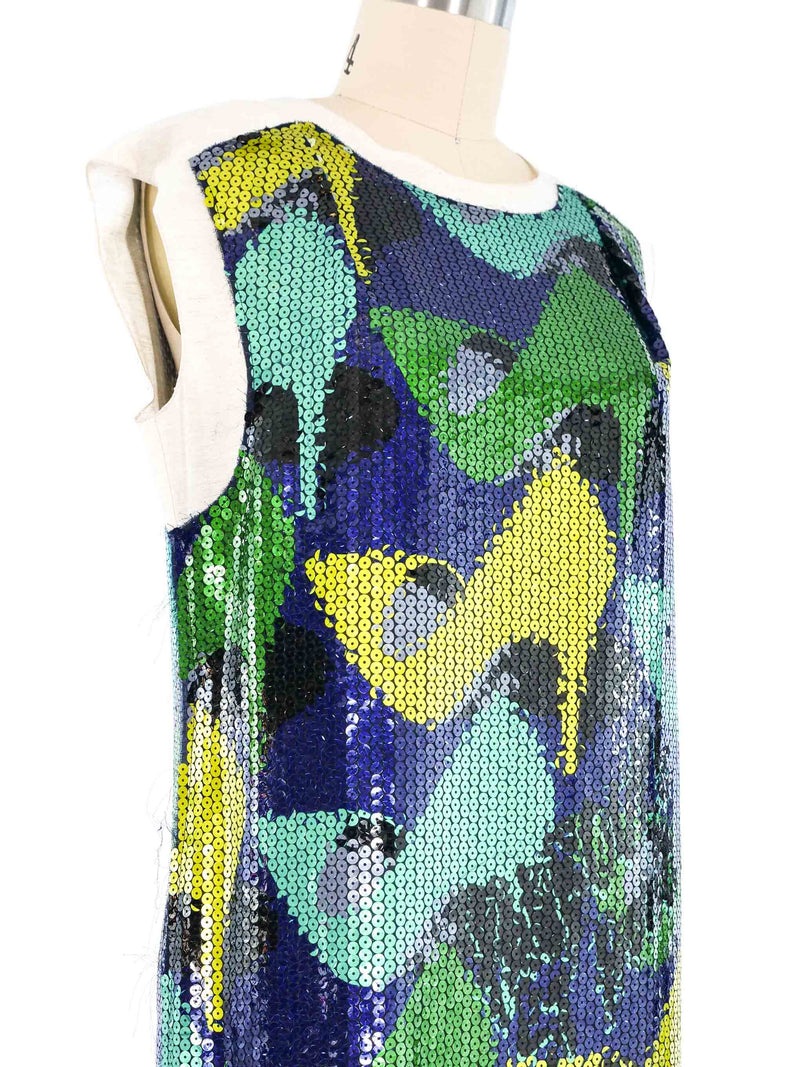 Lanvin Sequin Shoe Print Shift Dress Dress arcadeshops.com