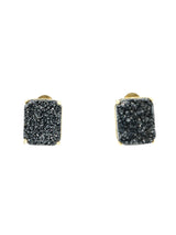 Black Druzy Stone Earrings Jewelry arcadeshops.com