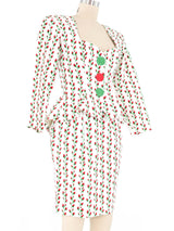 Yves Saint Laurent Rose Print Skirt Suit Suit arcadeshops.com