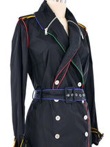 Jean-Charles de Castelbajac Rainbow Trim Nylon Trench Coat Jacket arcadeshops.com