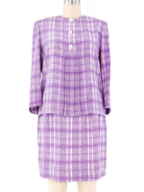 Valentino Lavender Plaid Skirt Ensemble Suit arcadeshops.com