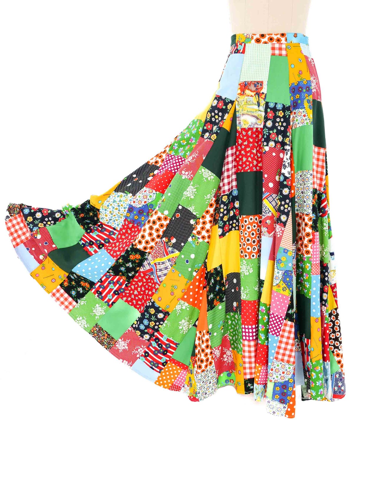 1970's Patchwork Maxi Skirt