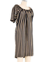 Jean Paul Gaultier Accordion Pleated Striped Silk Dress Dress arcadeshops.com