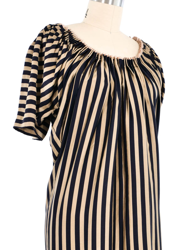 Jean Paul Gaultier Accordion Pleated Striped Silk Dress Dress arcadeshops.com