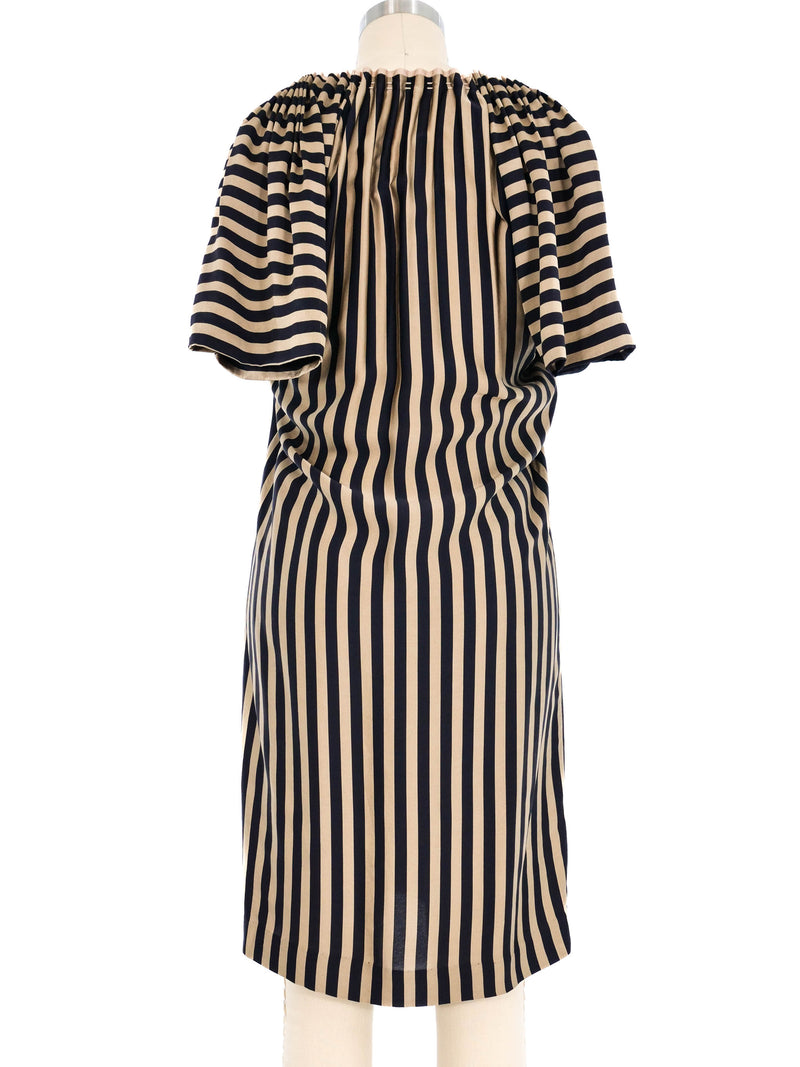 Jean Paul Gaultier Accordion Pleated Striped Silk Dress Dress arcadeshops.com