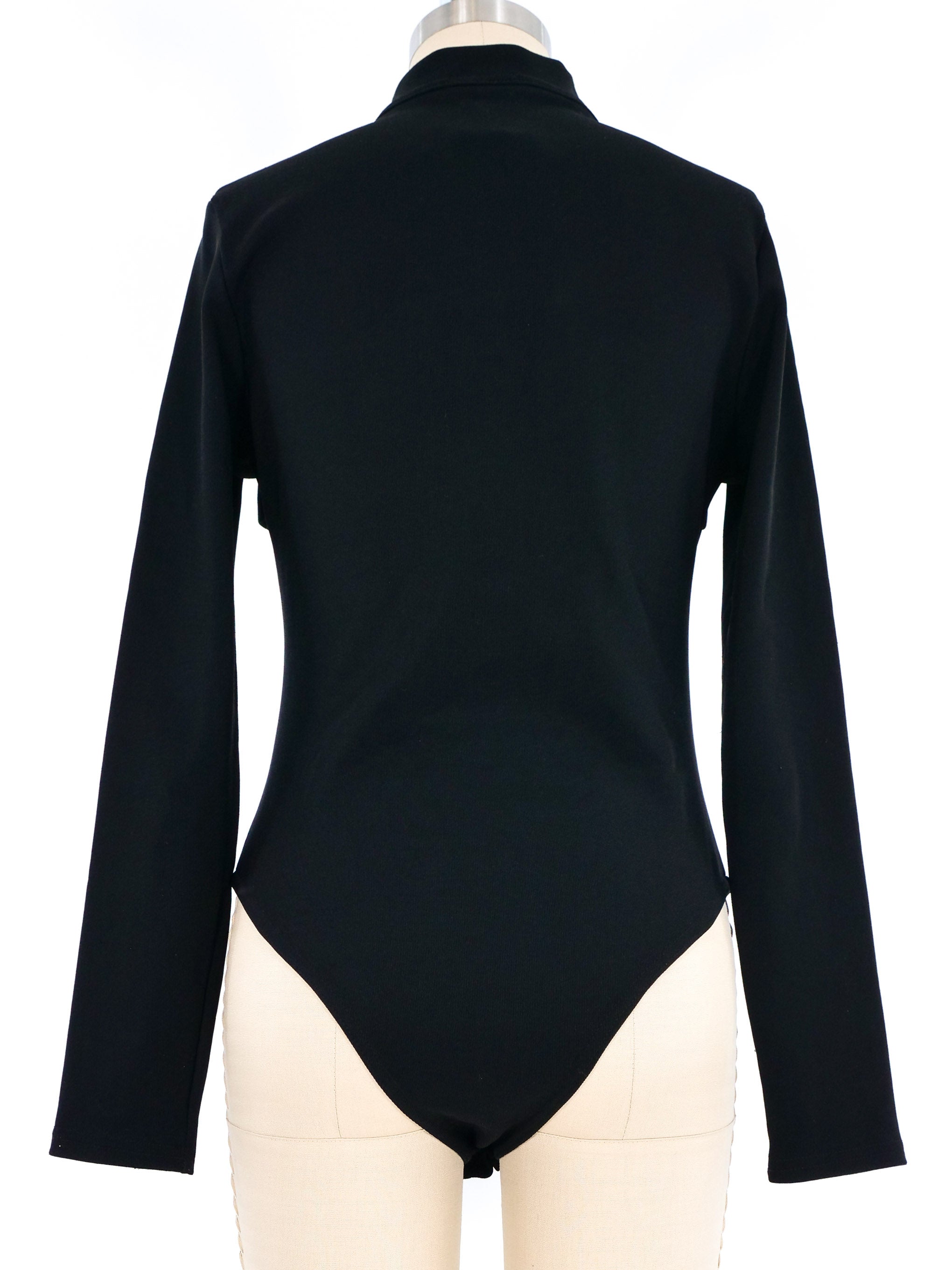 Ribbed Tech Wear Mock Neck Bodysuit