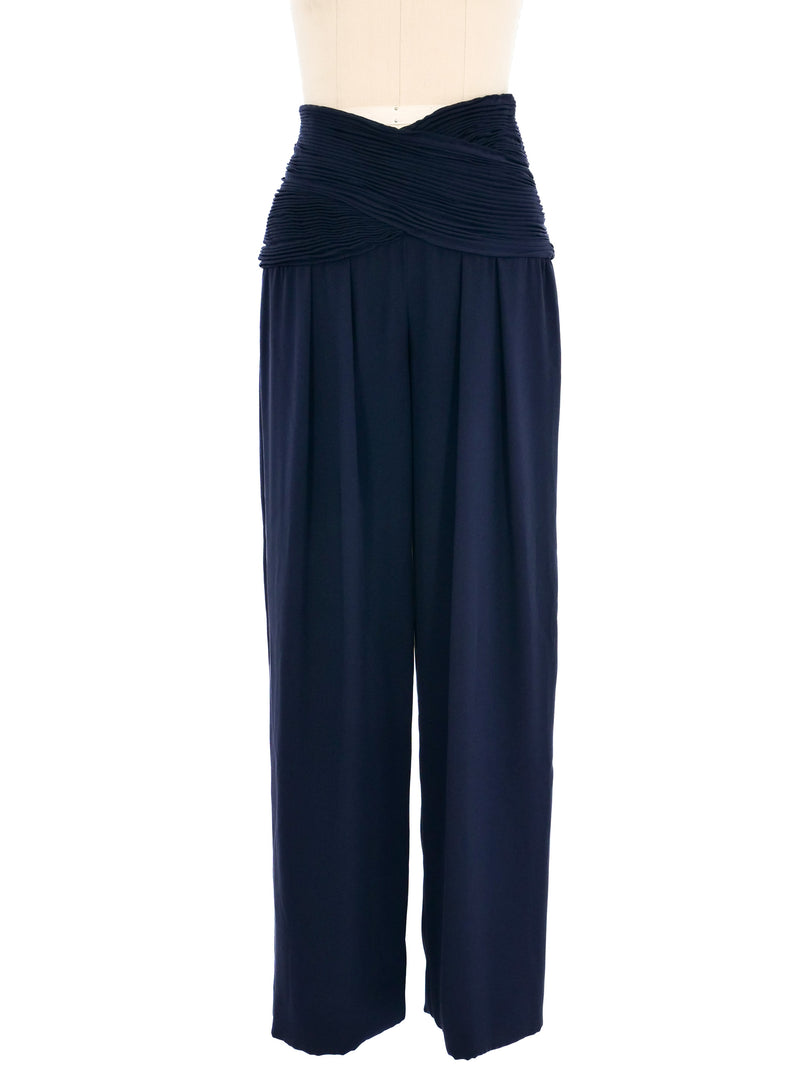 Valentino Ruched Waist Palazzo Pants Bottom arcadeshops.com