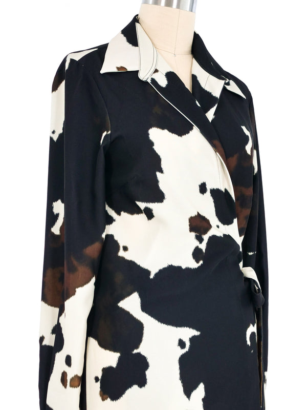 Dries Van Noten Cow Print Wrap Dress Dress arcadeshops.com