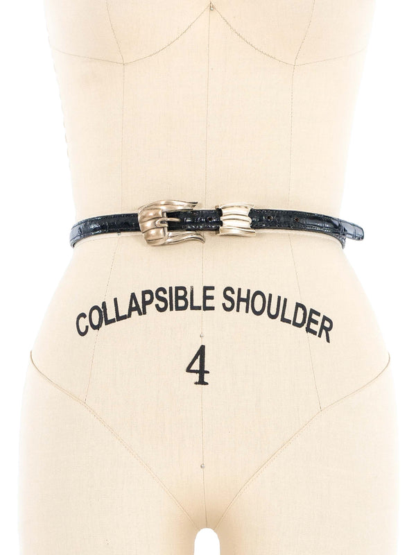 Barry Kieselstein Cord Skinny Black Alligator Belt Accessory arcadeshops.com
