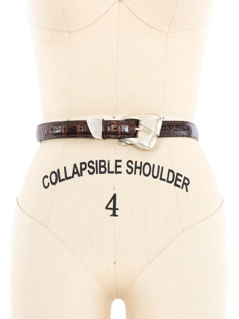 Barry Kieselstein Cord Alligator Modernist Buckle Belt Accessory arcadeshops.com