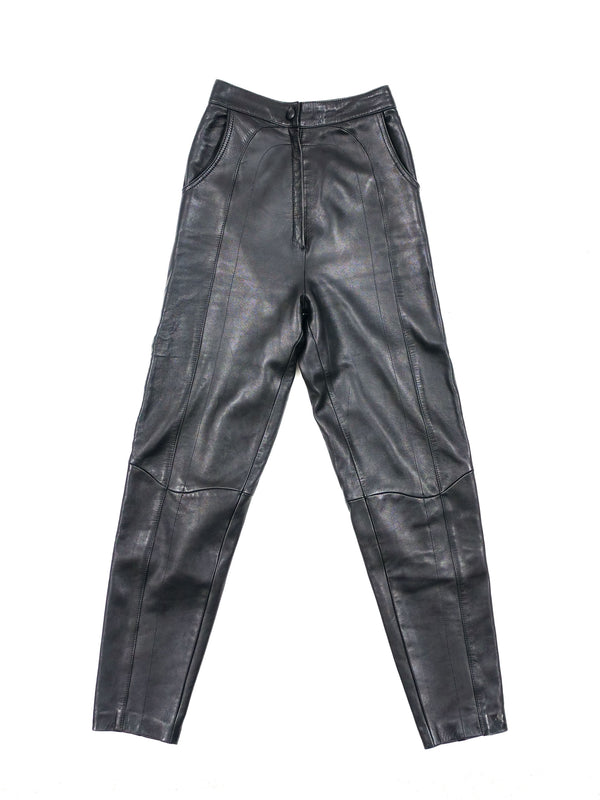 1980s Jitrois Leather Trousers Bottom arcadeshops.com