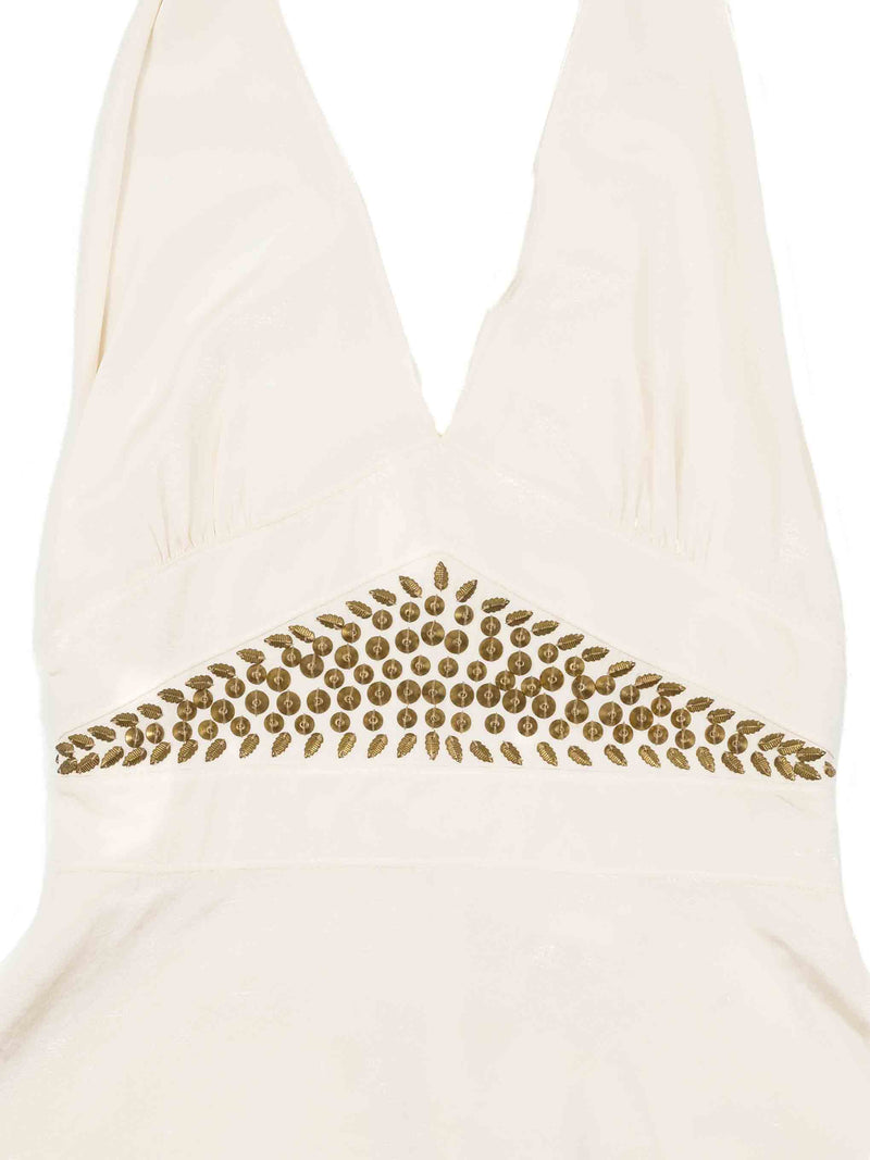 2003 Chloe Studded Silk Halter Top Top arcadeshops.com