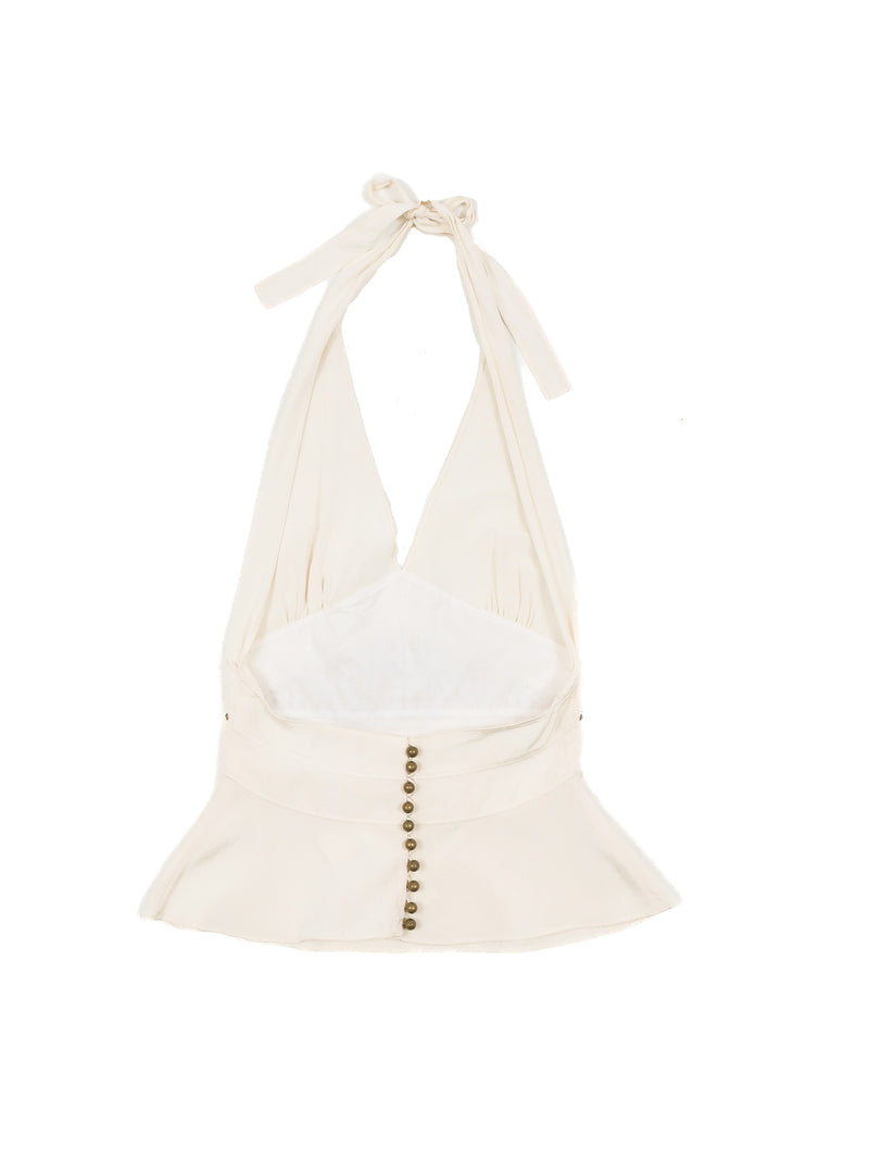 2003 Chloe Studded Silk Halter Top Top arcadeshops.com