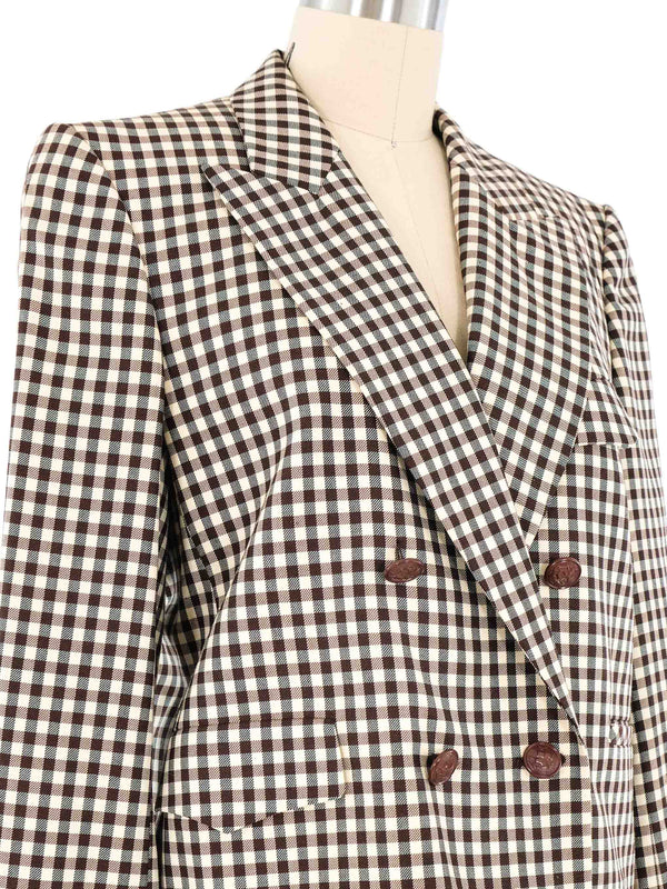 Escada Cropped Gingham Plaid Jacket Jacket arcadeshops.com