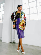 2023 Gucci Purple Leather Midi Skirt Bottom arcadeshops.com