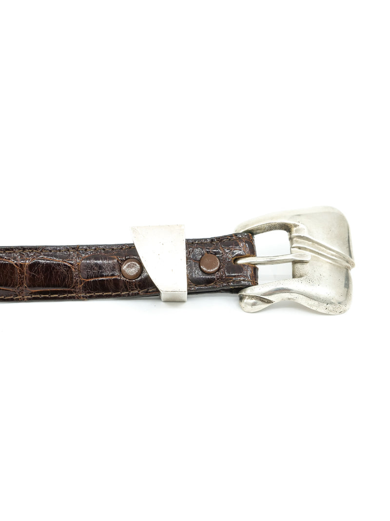 Barry Kieselstein Cord Alligator Modernist Buckle Belt Accessory arcadeshops.com