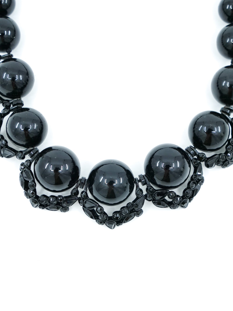 Givenchy Beaded Rhinestone Embellished Necklace Jewelry arcadeshops.com