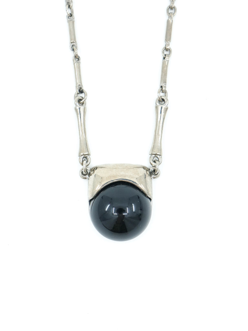 1960s Pierre Cardin Mod Silver Necklace Jewelry arcadeshops.com