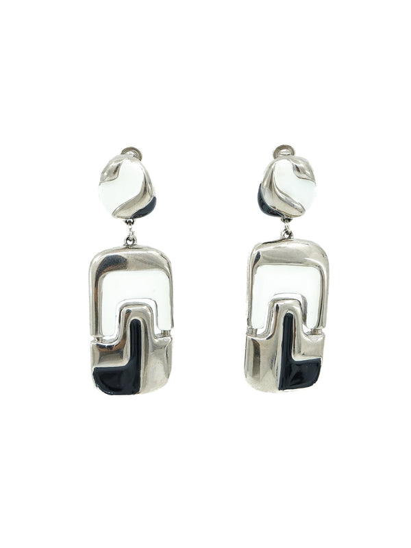 1960s Pierre Cardin Enameled Mod Drop Earrings Jewelry arcadeshops.com