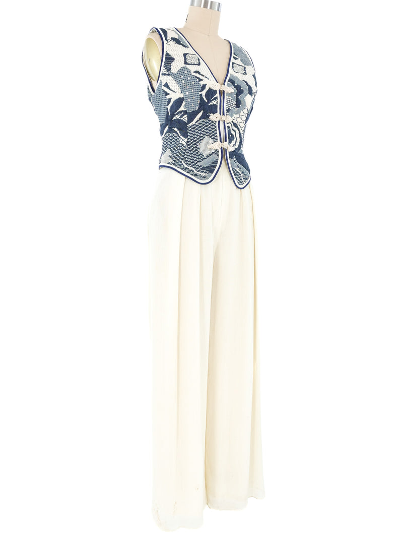 Tadashi Tapestry Vest Jumpsuit Suit arcadeshops.com