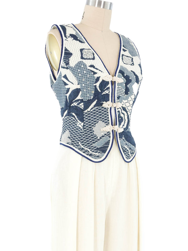 Tadashi Tapestry Vest Jumpsuit Suit arcadeshops.com