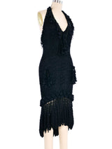 2000s John Galliano Bead Tassel Crochet Halter Dress Dress arcadeshops.com