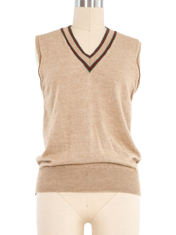 Gucci Tan Sweater Vest Jacket arcadeshops.com