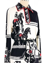 1970s Novelty Polo Print Jersey Dress Dress arcadeshops.com
