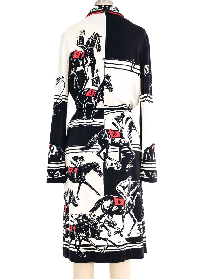 1970s Novelty Polo Print Jersey Dress Dress arcadeshops.com