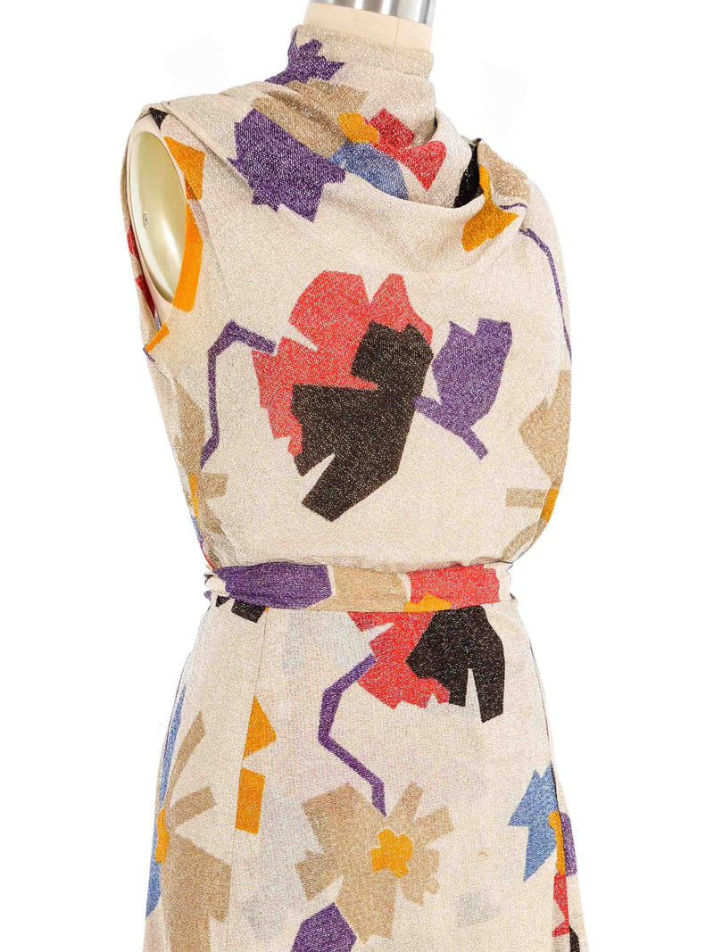 Floral Lurex Three Piece Ensemble Suit arcadeshops.com