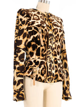 Gianfranco Ferre Velour Leopard Printed Jacket Jacket arcadeshops.com
