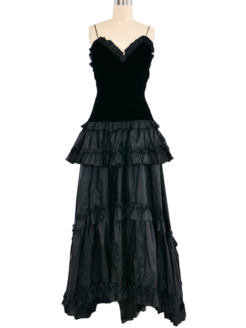 Oscar de la Renta Velvet Evening Gown Dress arcadeshops.com