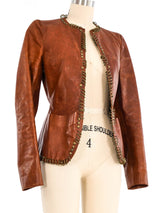 2002 Yves Saint Laurent Pierced Leather Jacket Jacket arcadeshops.com