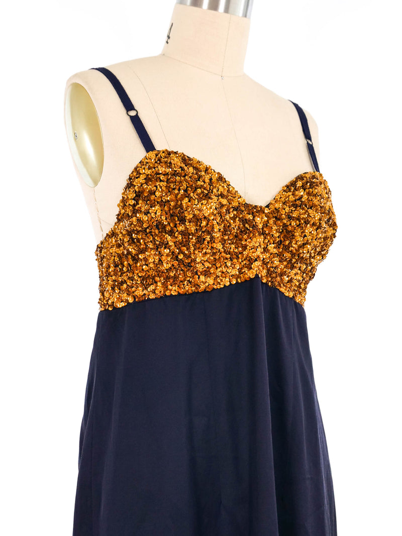Dries Van Noten Sequin Accented Slip Dress Dries Van Noten Sequin Accented Slip Dress