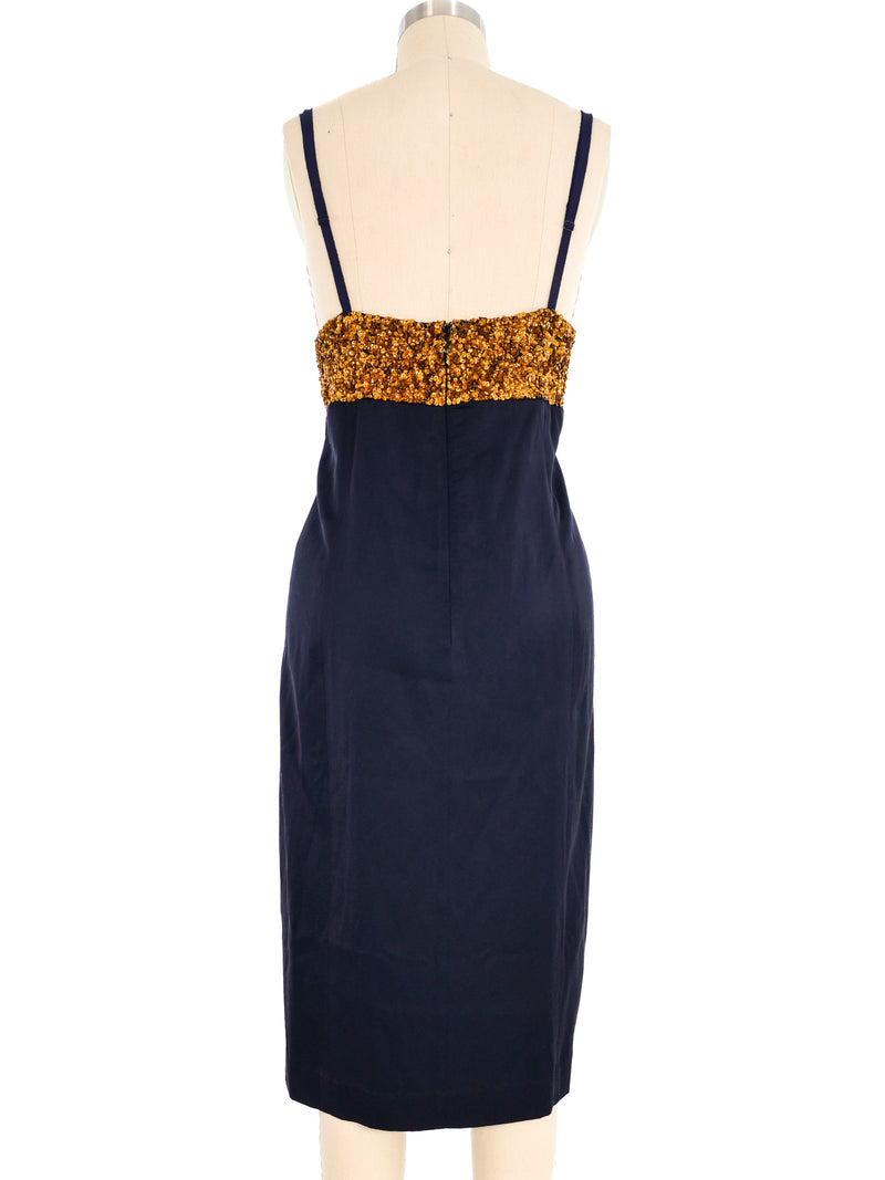 dries van noten sequin dress Dries Van Noten Sequin Belted Shift Midi Dress