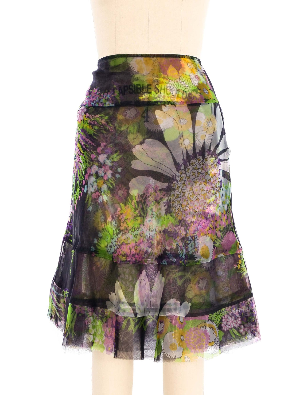 Junya Watanabe Comme des Garcons Sheer Floral Skirt