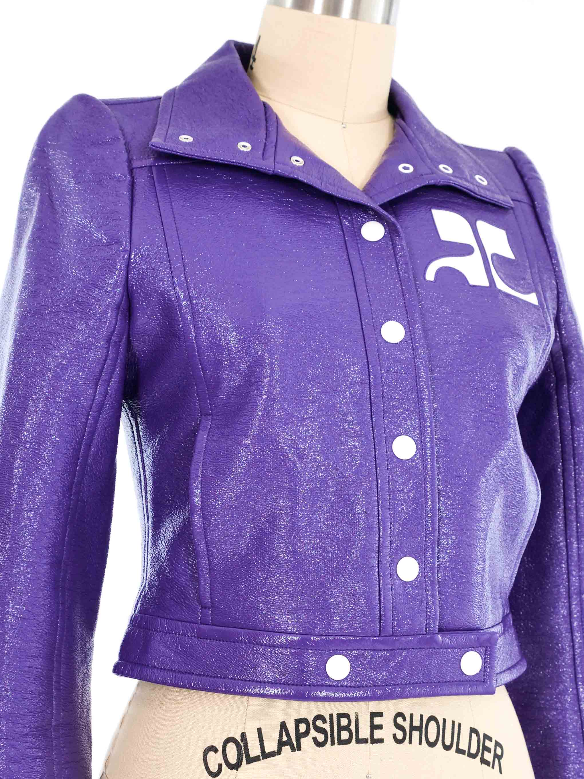 レザージャケット・コート Courreges Courreges Jackets Purple (PERCBL005 VY00144010) Courreges Purple Vinyl Jacket