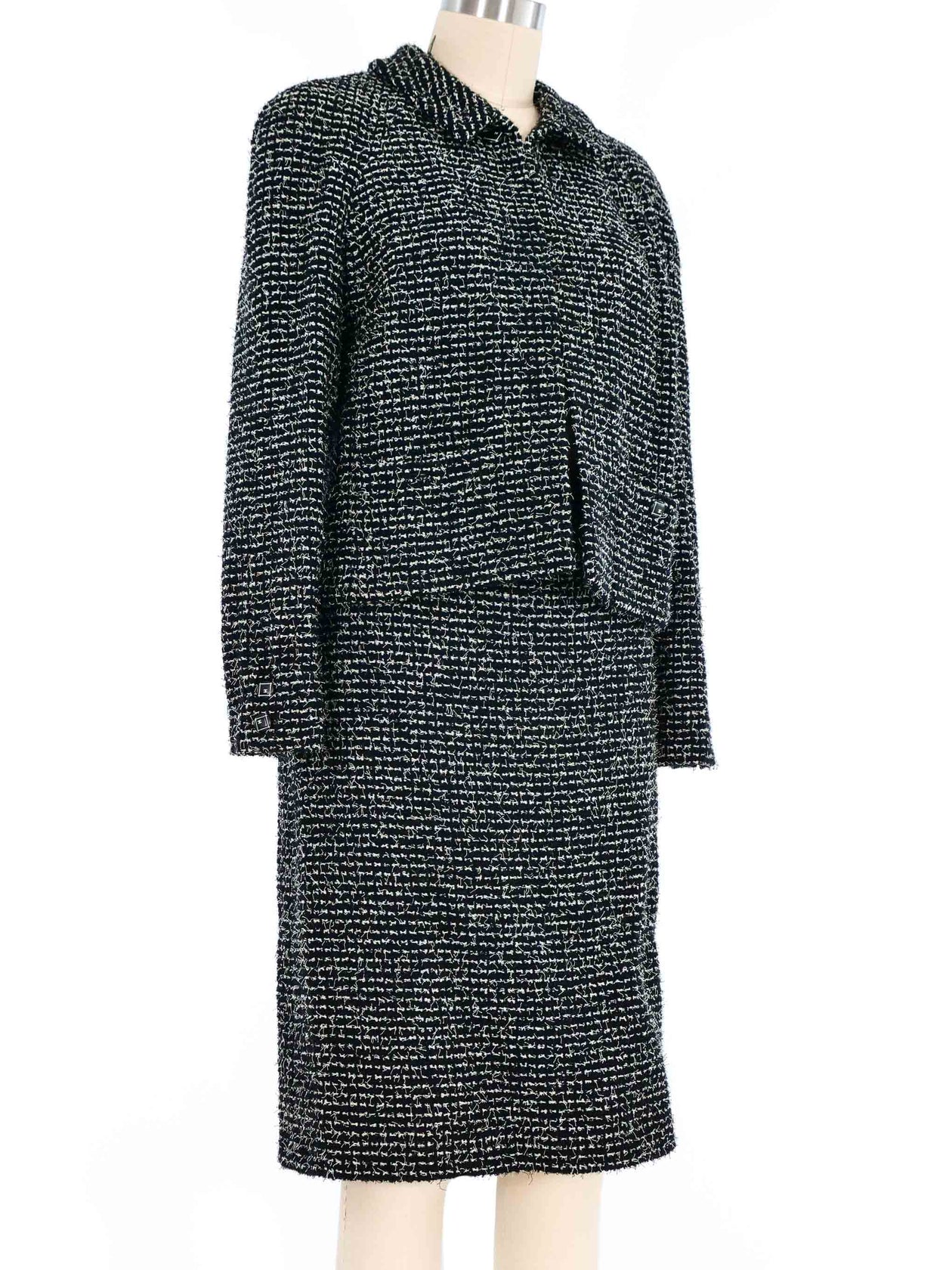 Gray Tweed Skirt Suit